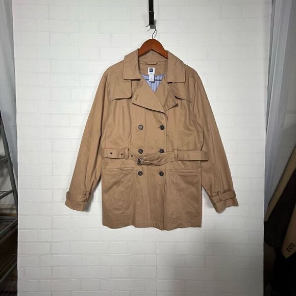 Gap Womens Trench Coat Size XL Tan belt - Picture 2 of 16